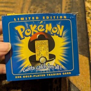 [Pokemon] 23K Gold Plated 1999 Burger King Pokemon PIKACHU Trading Card